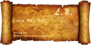 Locz Máté névjegykártya